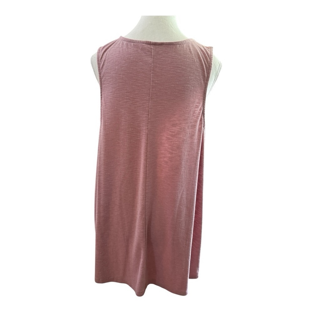 Emerald Sleeveless Top 2X Crochet Trim Mauve Tank - Picture 3 of 5